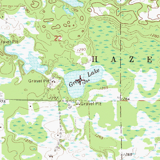 Topographic Map of Gregg Lake, MN