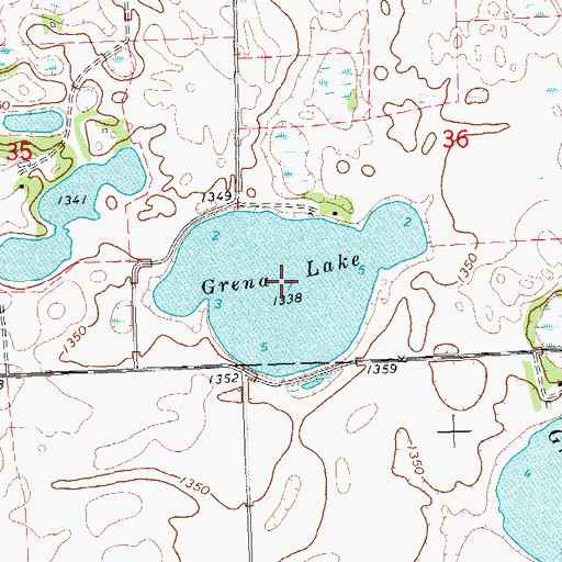 Topographic Map of Grena Lake, MN
