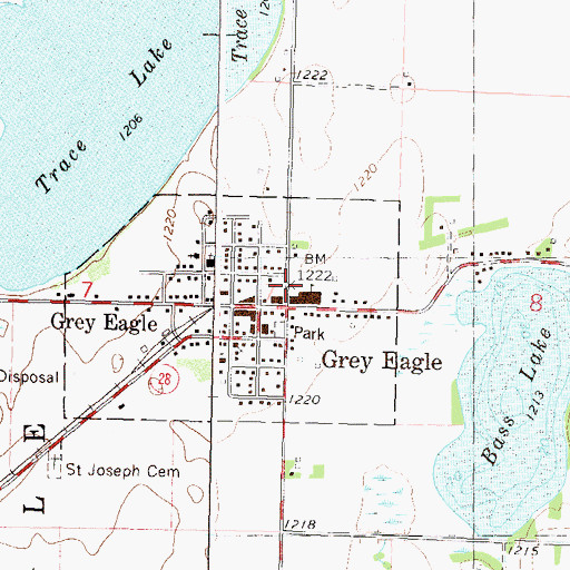 Topographic Map of Grey Eagle, MN