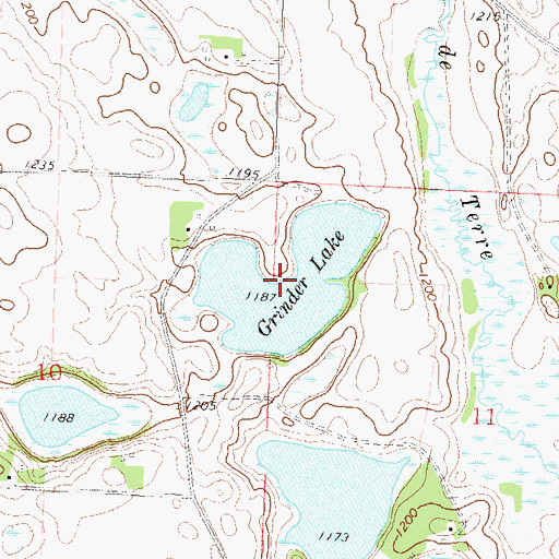 Topographic Map of Grinder Lake, MN