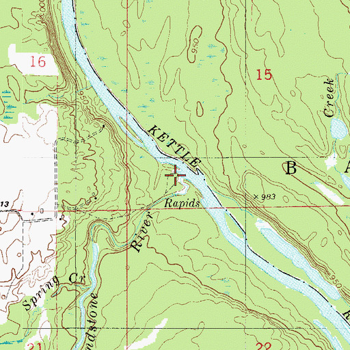 Topographic Map of Grindstone River, MN