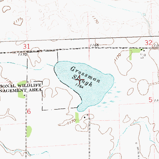 Topographic Map of Grossman Slough, MN