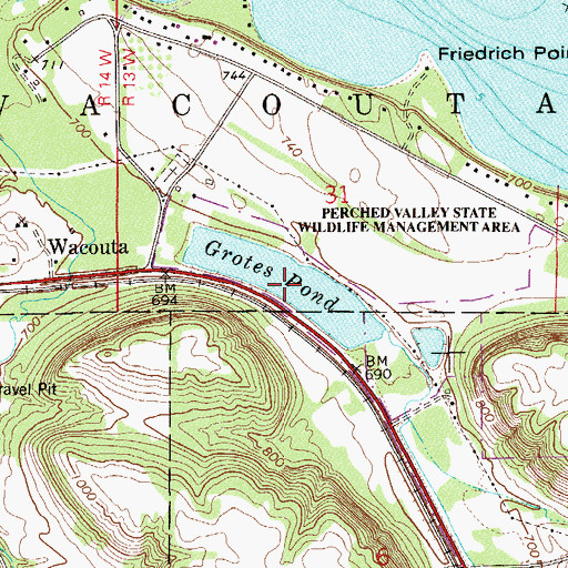 Topographic Map of Grotes Pond, MN