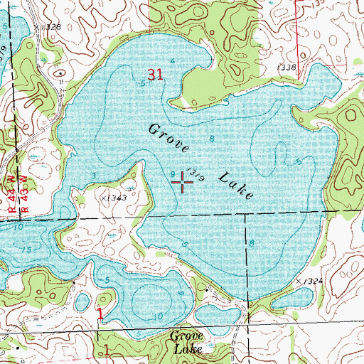 Topographic Map of Grove Lake, MN