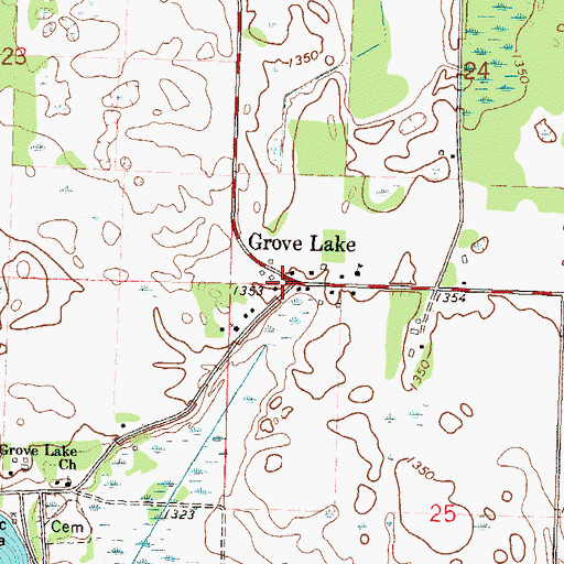 Topographic Map of Grove Lake, MN