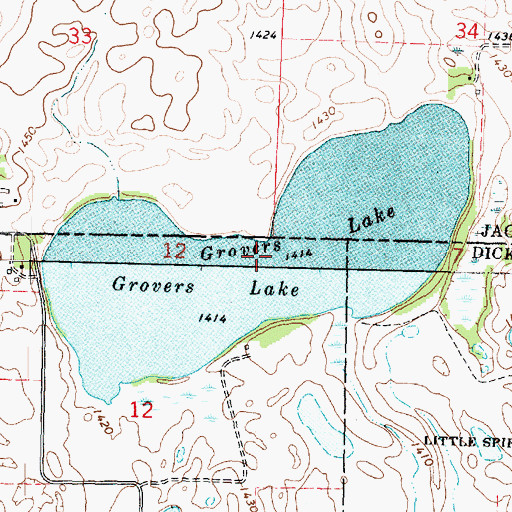 Topographic Map of Grovers Lake, IA