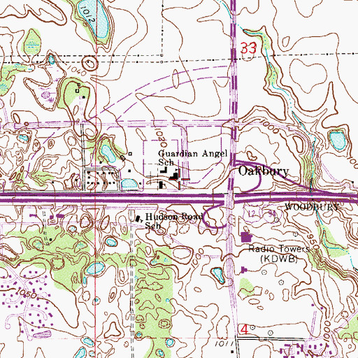 Topographic Map of Guardian Angel School, MN