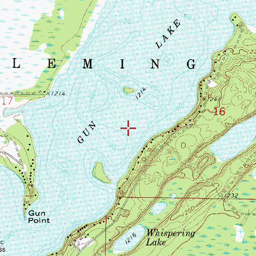 Topographic Map of Gun Lake, MN