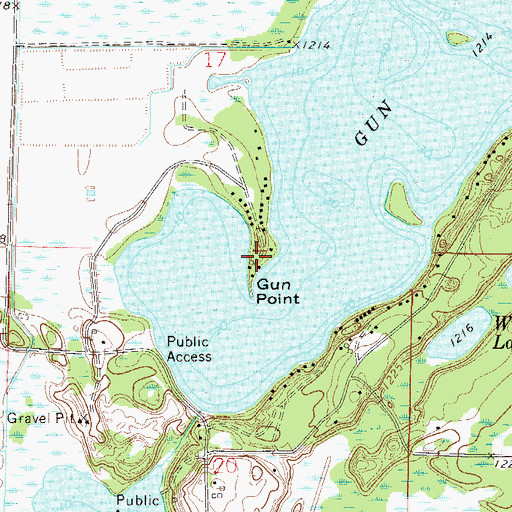 Topographic Map of Gun Point, MN