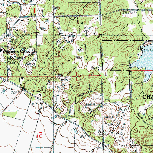 Topographic Map of Pine View School (historical), AR