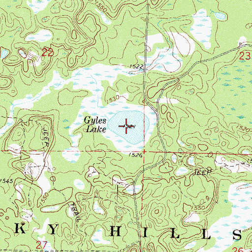 Topographic Map of Gyles Lake, MN