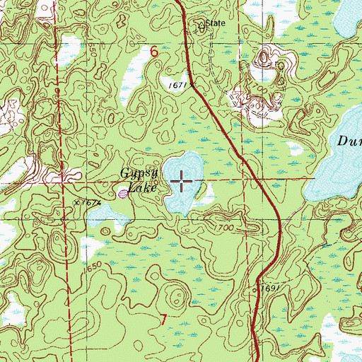 Topographic Map of Gypsy Lake, MN