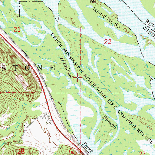 Topographic Map of Haddock Slough, MN