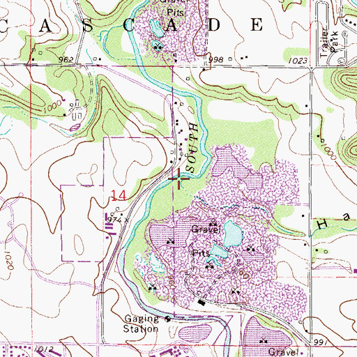 Topographic Map of Hadley Valley, MN