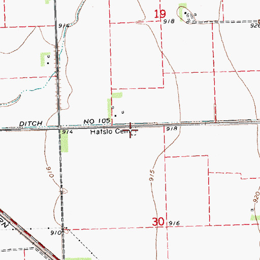 Topographic Map of Hafslo Cemetery, MN