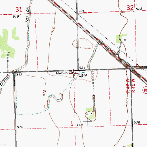 Topographic Map of Hafslo Chapel, MN