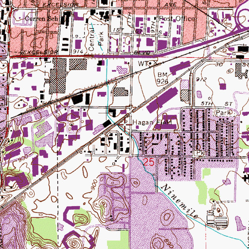 Topographic Map of Hagan Field, MN