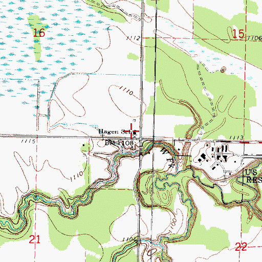 Topographic Map of Hagen School, MN