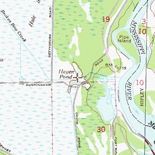 Topographic Map of Hager Pond, MN