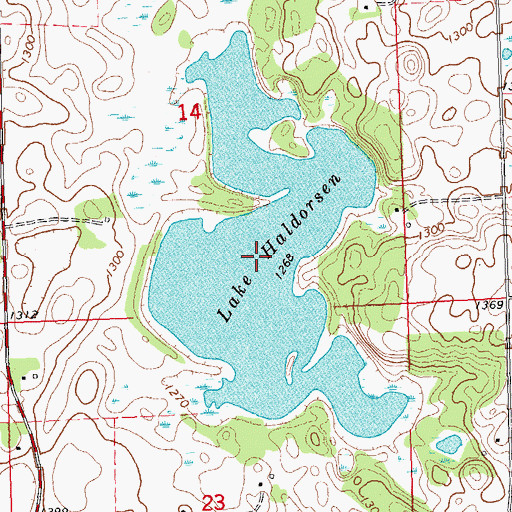 Topographic Map of Lake Haldorsen, MN