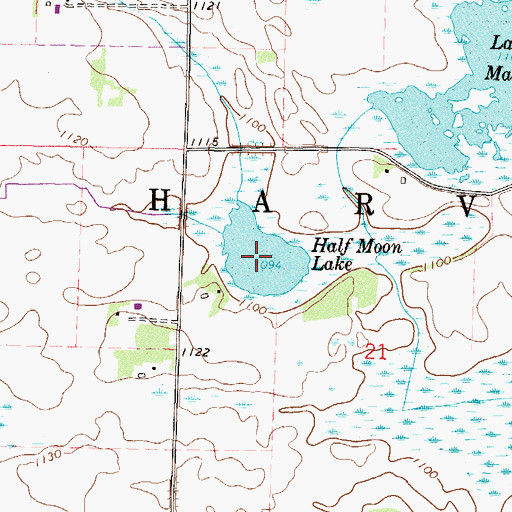 Topographic Map of Half Moon Lake, MN