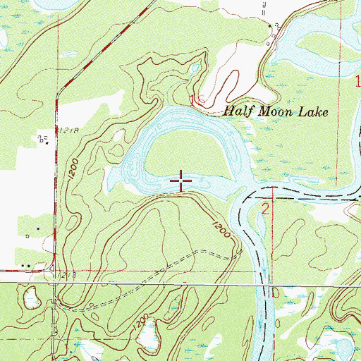 Topographic Map of Half Moon Lake, MN