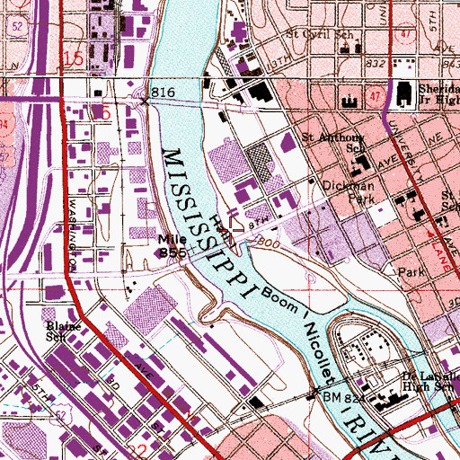 Topographic Map of Hall Island, MN