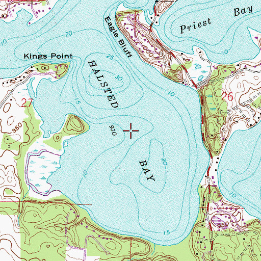 Topographic Map of Halsted Bay, MN