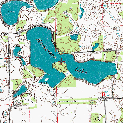 Topographic Map of Halverson Lake, MN