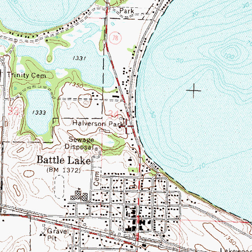 Topographic Map of Halverson Park, MN