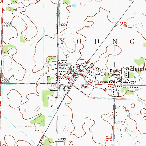 Topographic Map of Hamburg, MN