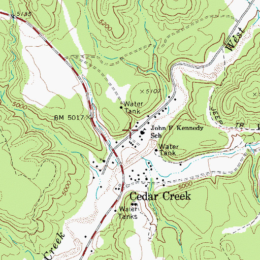 Topographic Map of John F Kennedy Day School, AZ