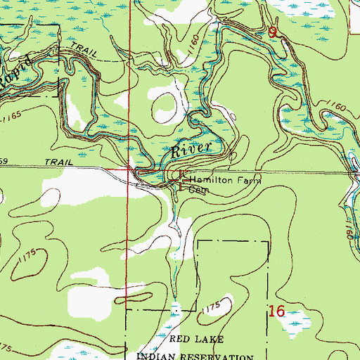 Topographic Map of Hamilton Farm Cemetery, MN