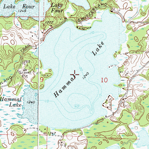 Topographic Map of Hammal Lake, MN