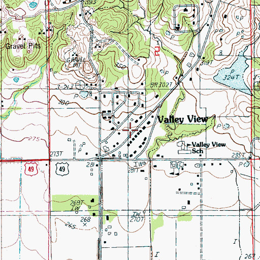 Topographic Map of Valley View, AR