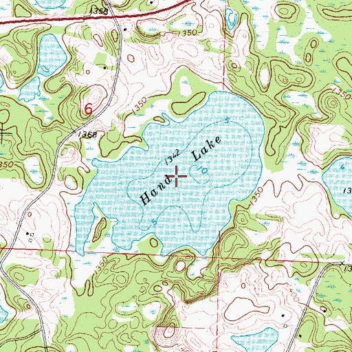 Topographic Map of Hand Lake, MN