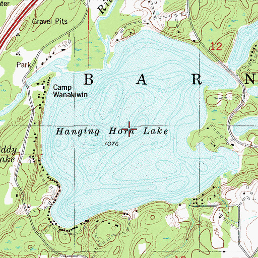 Topographic Map of Hanging Horn Lake, MN
