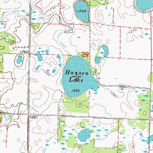 Topographic Map of Hansen Lake, MN