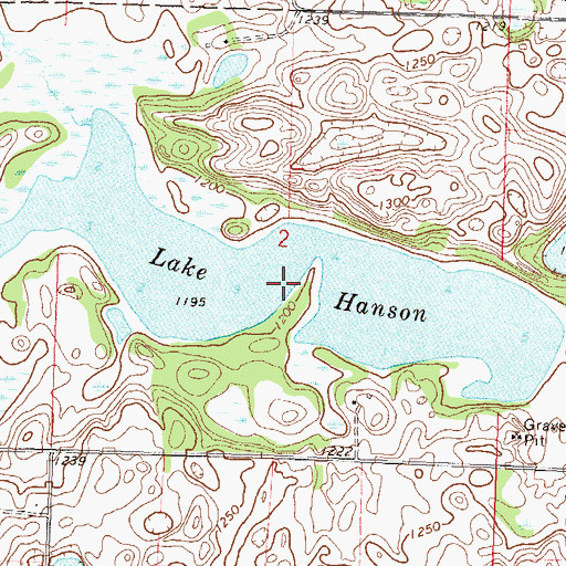 Topographic Map of Lake Hanson, MN
