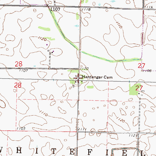 Topographic Map of Hardanger Cemetery, MN