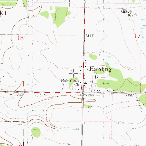 Topographic Map of Harding, MN