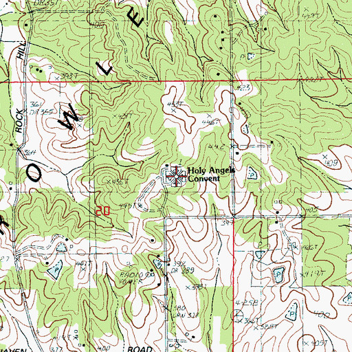 Topographic Map of Holy Angels Convent, AR