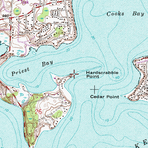 Topographic Map of Hardscrabble Point, MN