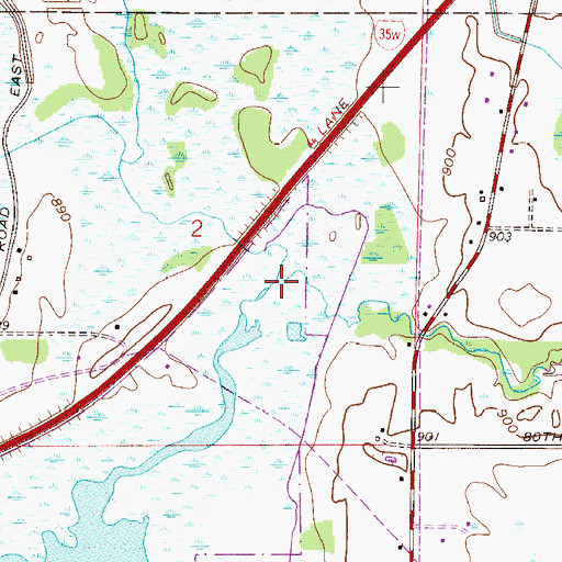 Topographic Map of Hardwood Creek, MN