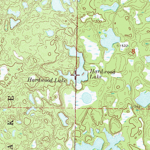 Topographic Map of Hardwood Lake, MN