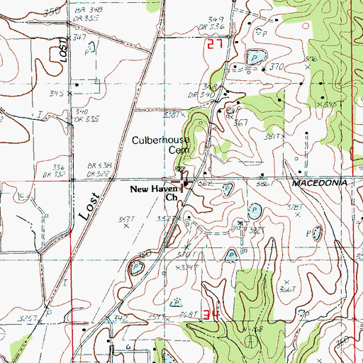 Topographic Map of New Haven Church, AR