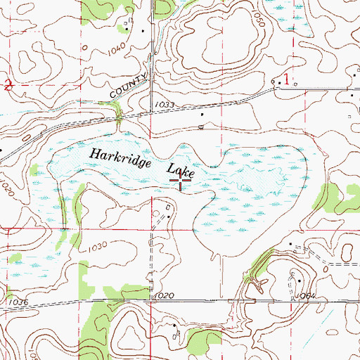 Topographic Map of Harkridge Lake, MN