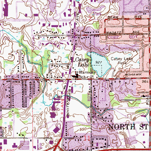 Topographic Map of Harmony Learning Center, MN