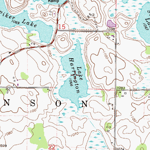 Topographic Map of Lake Harrington, MN
