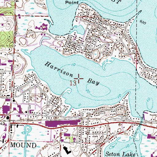 Topographic Map of Harrison Bay, MN